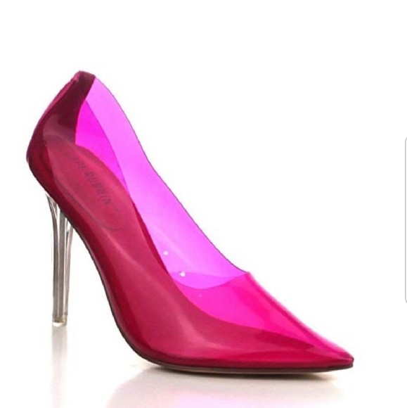 Hot Pink Perspex/Transluscent/Clear Heels - Picture 2 of 3
